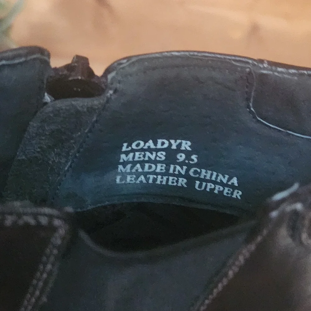 Steve Madden Loadyr Stretch Boot Black Leather Whipstich Square Toe Vintage 9.5
